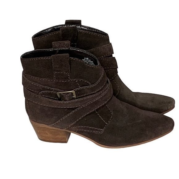 Nine West Lairah‎ chocolate brown Suede Pull On Ankle Booties. Size 8.5 - Picture 6 of 10